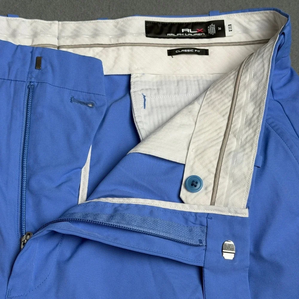 Peter Millar Performance Golf Shorts Mens 36 Carolina Blue Flat Front Stretch